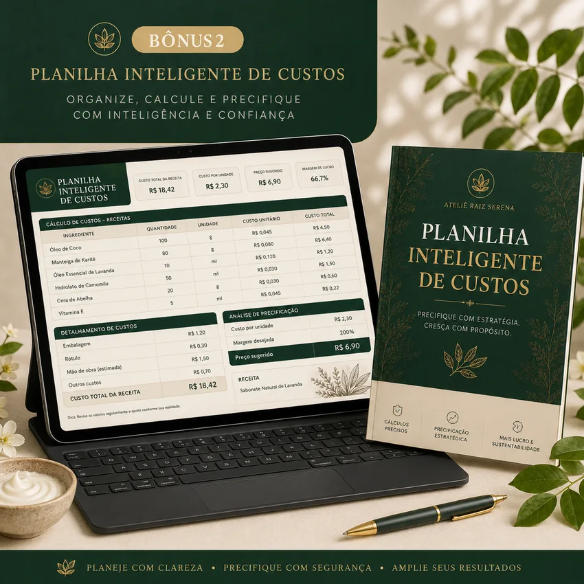 Mockup da Planilha Inteligente de Custos
